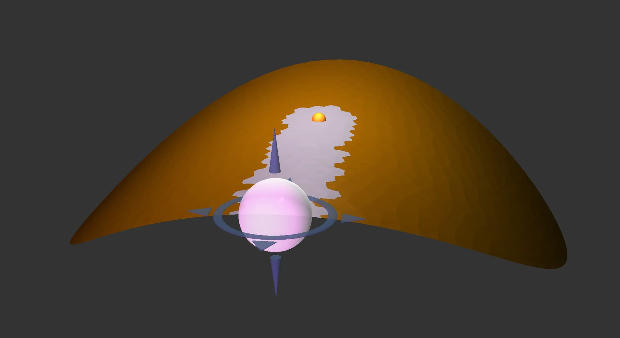 A spherical paintbrush tool is used to add variable conductivity to a widened syncline. Multiloop screenshot